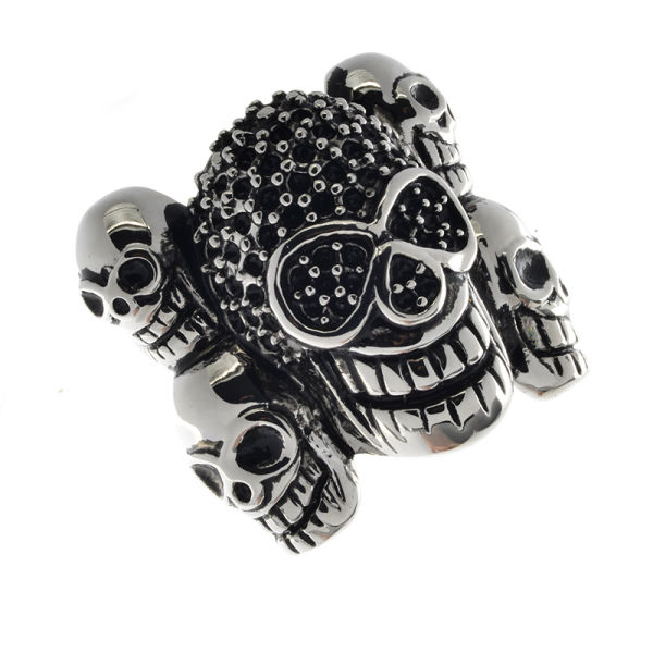 Edelstahlring/Totenkopf