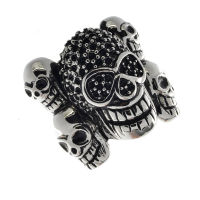 Edelstahlring/Totenkopf