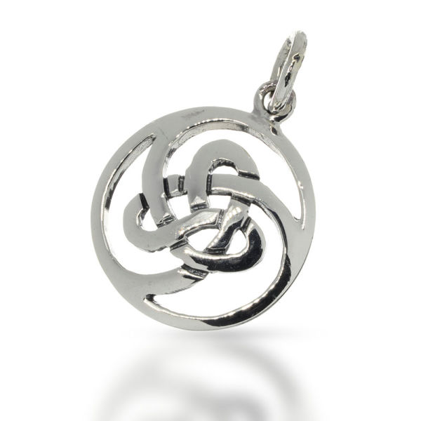 925 Sterling Silberanhänger - Keltische Triskele mit Trinity Knoten