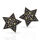 925 Sterling Silver Stud Earrings – Stars with Dark Marcasite Stones