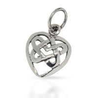 925 Sterling Silberanhänger - Herz mit Keltischem...