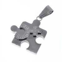 Stainless Steel Pendant Puzzle Piece with...