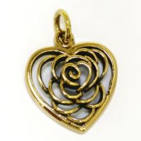 Bronzeanhänger - Herz mit Rose