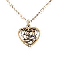 Bronzeanhänger - Herz mit Rose