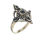 Bronze ring - Black stones