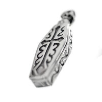 Stainless Steel Pendant - Coffin with skeleton