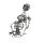 Stainless steel pendant - skeleton with skull eyelet