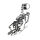 Stainless steel pendant - skeleton with skull eyelet