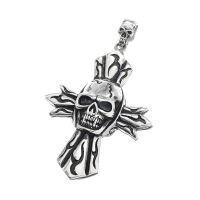 Stainless Steel Pendant - Cross with Skull