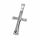 Stainless Steel Pendant – Slender Cross with Dark Centre Line