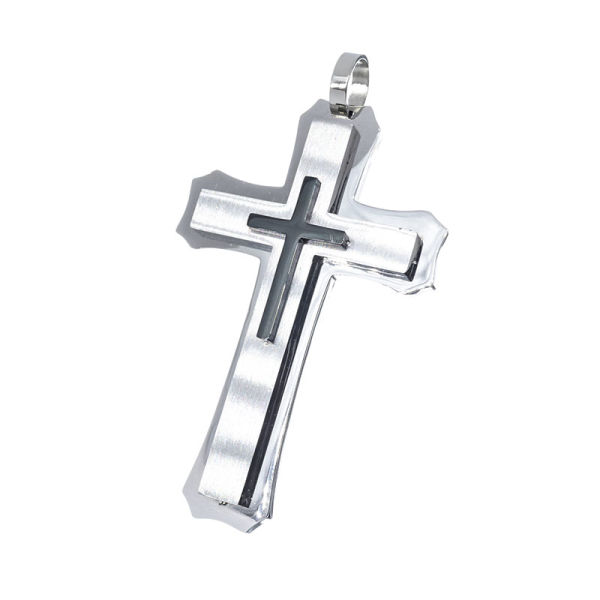 Edelstahlanhänger - Kreuz Bicolor