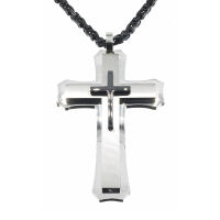 Stainless Steel Pendant – Cross with Dark Inner Cross