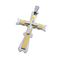 Edelstahlanhänger - Kreuz Bicolor XXL