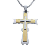 Edelstahlanhänger - Kreuz Bicolor XXL