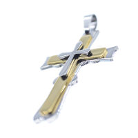 Edelstahlanhänger - Kreuz Bicolor XXL