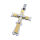 Stainless Steel Pendant – Two-Tone Cross with Overlaid Inner Cross
