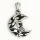 Stainless Steel Pendant – Crescent with Skull and Flame Ornament