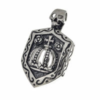 Stainless steel pendant - Coat of arms - Skull - Crown -...