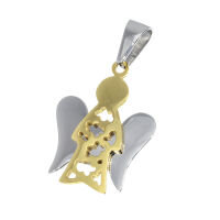 Stainless Steel Pendant – Angel with Floral...