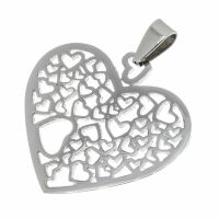 Stainless Steel Pendant – Openwork Heart Made of...
