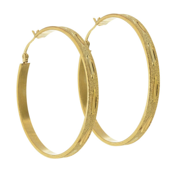 Edelstahlcreole- goldfarben mit Verzierungen