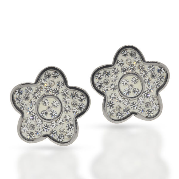 Edelstahlohrring - Glitzerblume