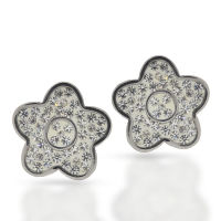 Edelstahlohrring - Glitzerblume