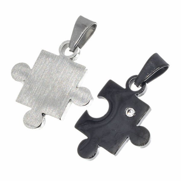 Partneranhänger aus  Edelstahlanhänger - - Puzzle