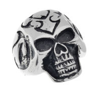 Stainless steel ring - skull - tribal