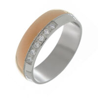 Edelstahlring 6 mm Bi-Color stahl/roségold mit...