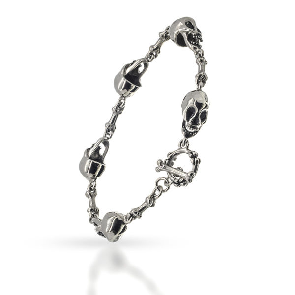 Edelstahlarmband Totenkopf