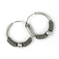 925 Sterling Silber Bali hoop earrings  10 mm