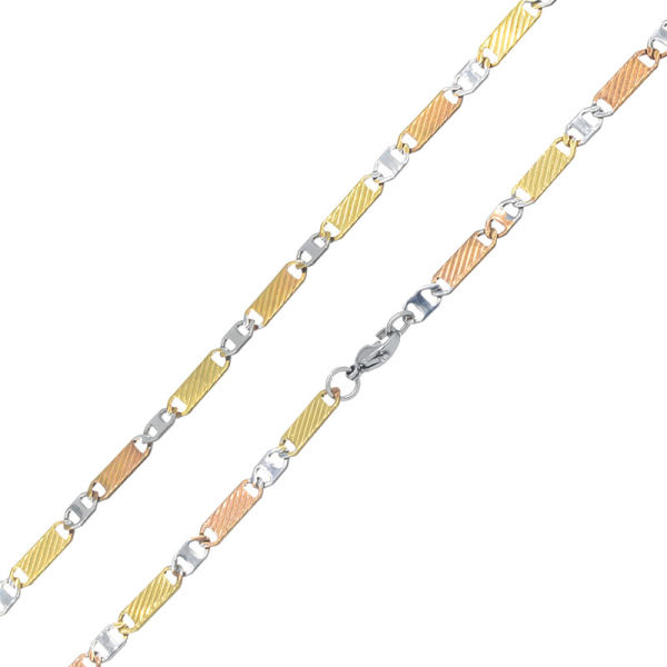 1 mm Edelstahlkette bicolor PVD-Gold