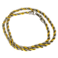 5 mm Edelstahlkette Kordelkette bicolor 55 cm