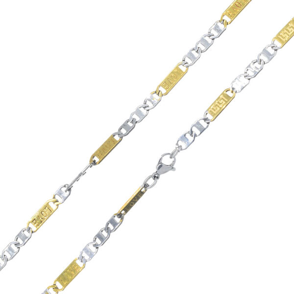 1mm Edelstahlkette bicolor PVD