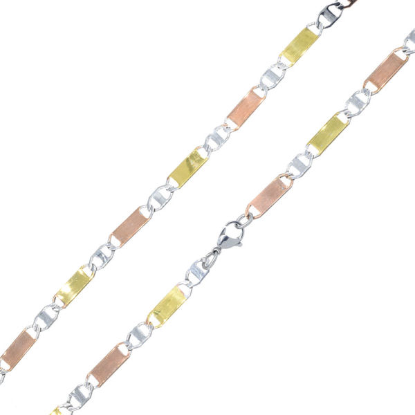 1 mm Edelstahlkette bicolor PVD-Gold