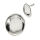 Silver Stud Earrings - Oval