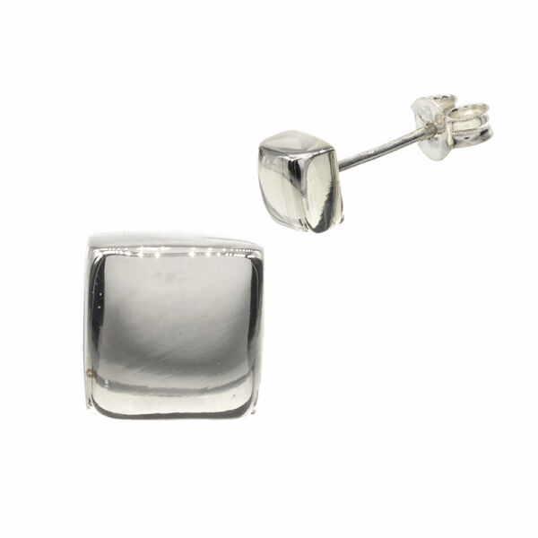 Silver Stud Earrings - Squares