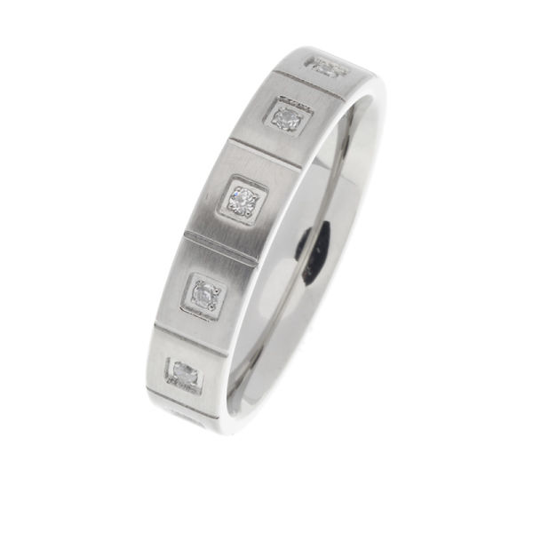 Edelstahlring/Cubik Zirkonia