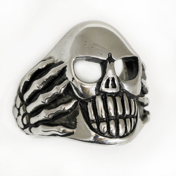 Edelstahlring Totenkopf
