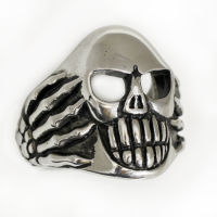 Edelstahlring Totenkopf