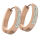 Stainless steel hinged hoop earrings with c/z and PVD rose gold