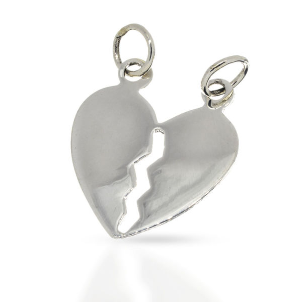 925 Sterling Silber Partneranhänger- Herz zum Teilen
