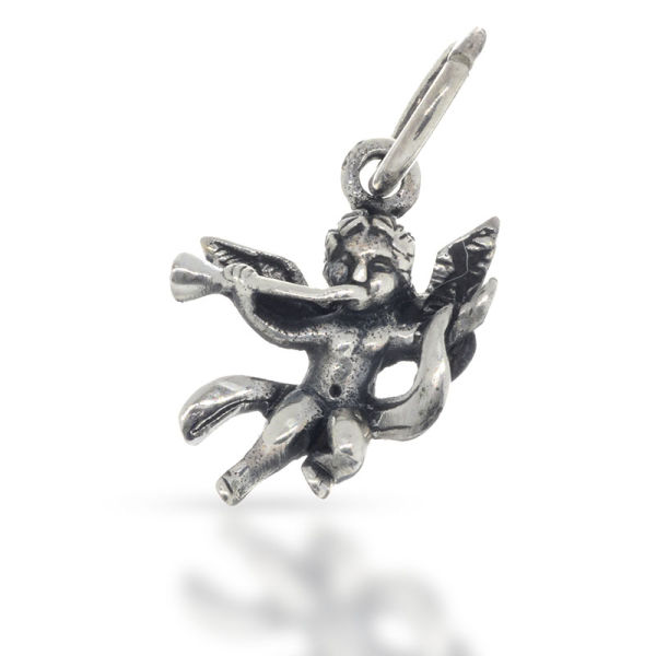 925 Sterling Silberanhänger - musizierender Engel