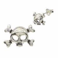 Silberohrstecker - Totenkopf