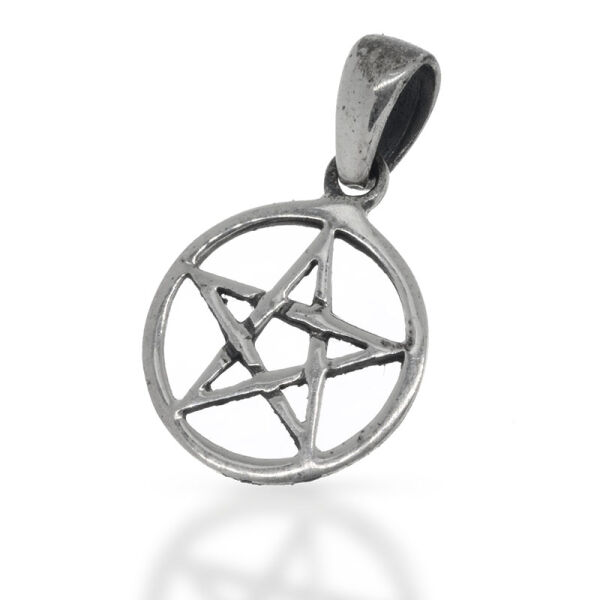 Mini-Pentagramm-Anhänger „Pedro“ im Kreis aus 925er Silber