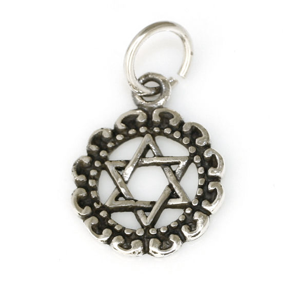 925 Sterling Silberanhänger - Davidstern / Hexagramm