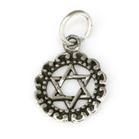 925 Sterling Silberanhänger - Davidstern / Hexagramm