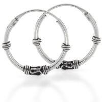 Bali Hoop Earrings “Cemarla” in 925 Sterling...