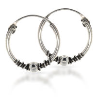 925 Sterling Silver Earrings - Bali Creoles "Cemarlia